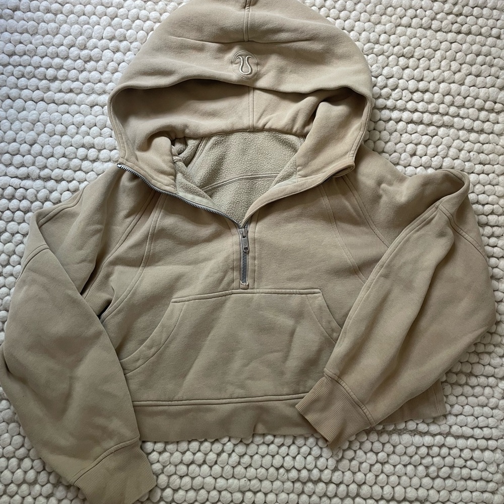 Lululemon Athletica Tan Half Zip Skuba Hoodie